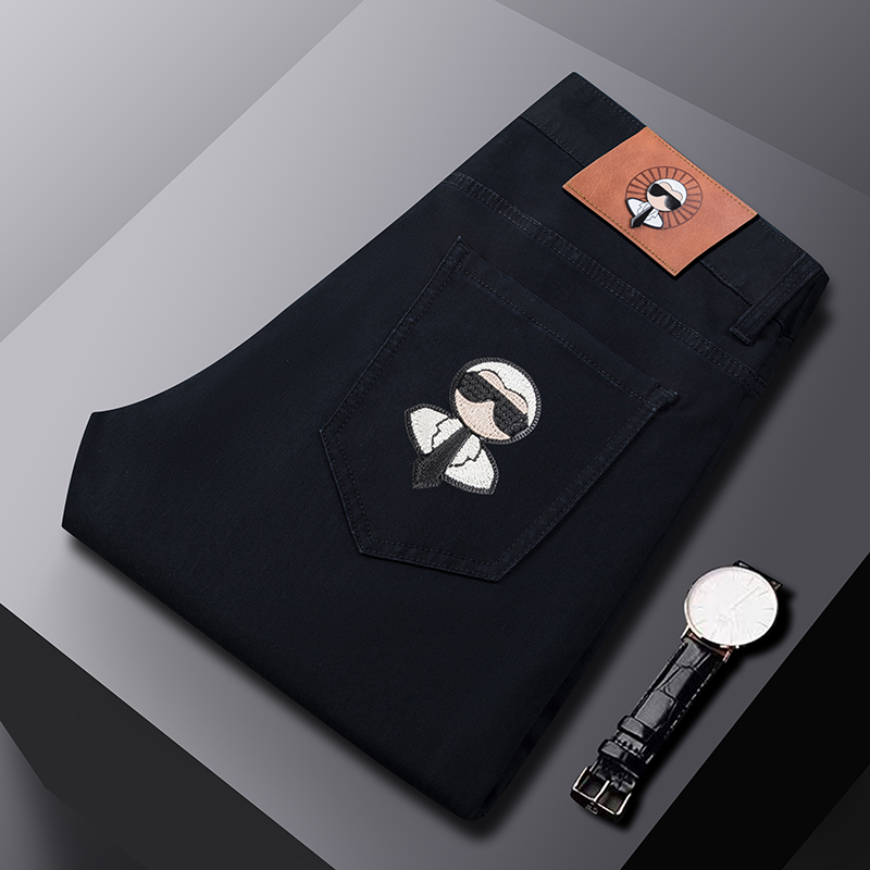 Streetwear Brand Marketing - Męskie jeansy stretch, proste nogawki, casualowe,