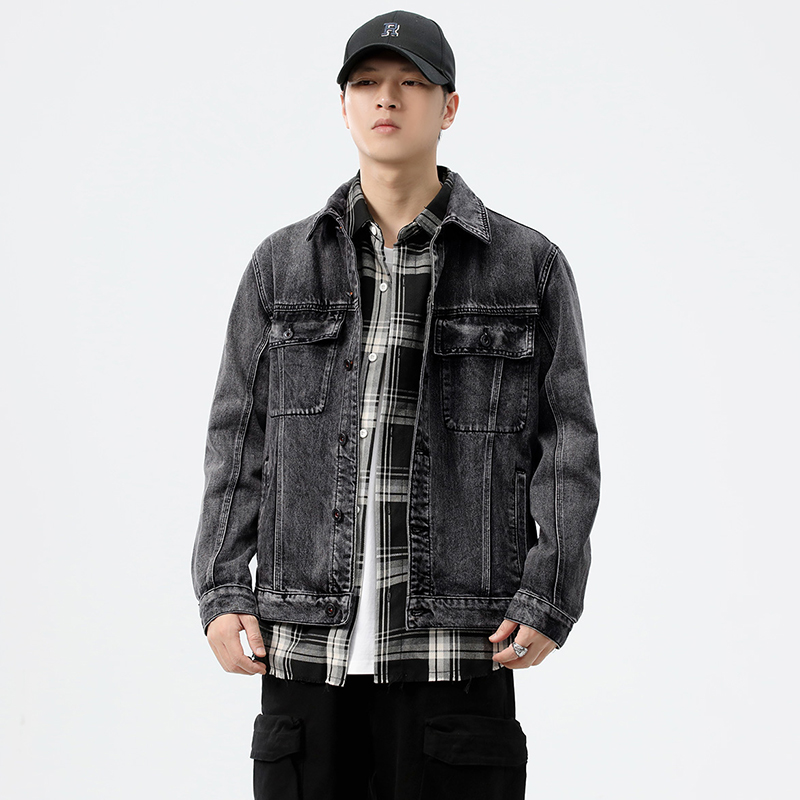 Streetwear Brand - Męska kurtka dżinsowa z kieszeniami w