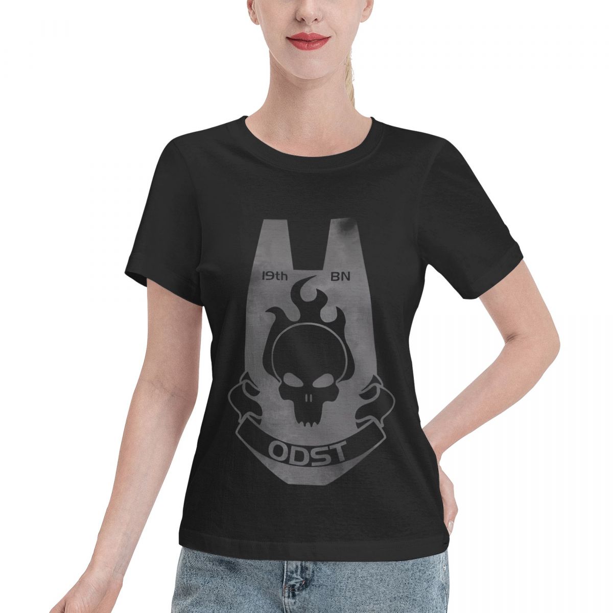 Gothic Streetwear Brand - Koszulka damska No Fade UNSC Patch