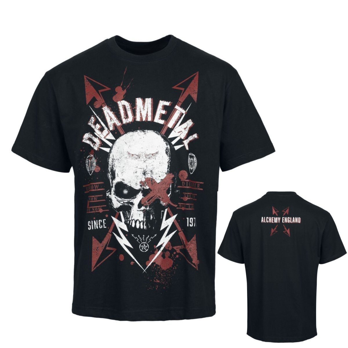 Gothic Streetwear Brand - Koszulka z grafiką: Martwa Metalowa Czaszka,