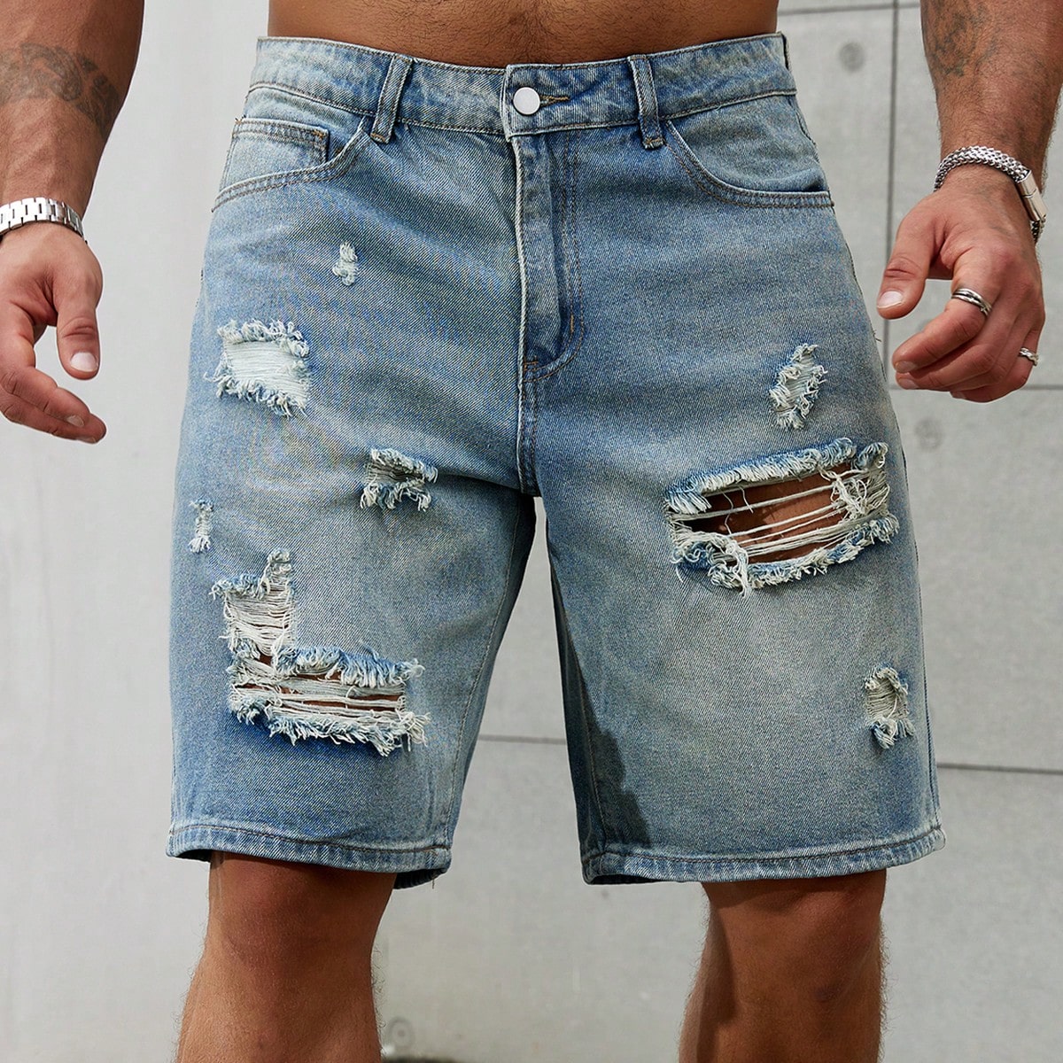 Nowa moda męska podarta krótka – Streetwear Brand recenzja i cena